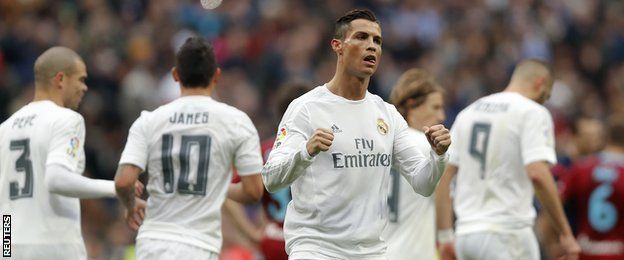 Cristiano Ronaldo celebrates scoring for Real Madrid against Real Sociedad