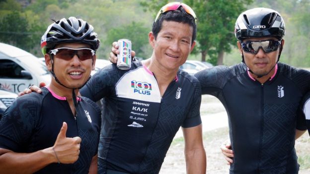 PO Saman Kunan and two other cyclists