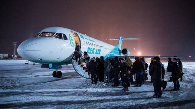 फाइल तस्बिर - कजाखस्तानको राजनधानीबाट उड्न लागेको बेक एअरको एउटा विमान