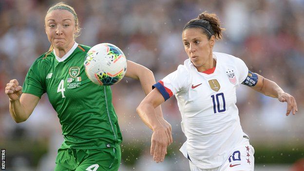 Louise Quinn and Carli Lloyd