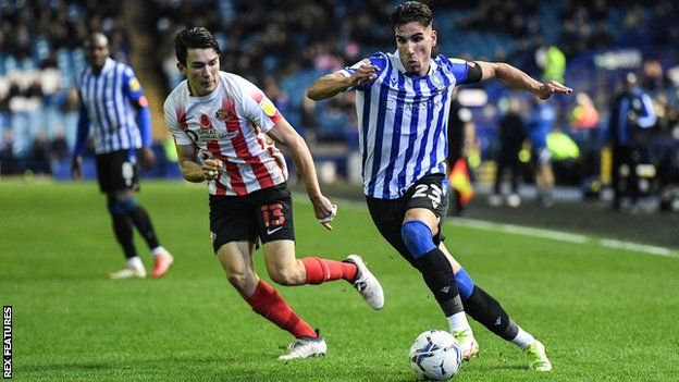Theo Corbeanu (right) in action for Sheffield Wednesday