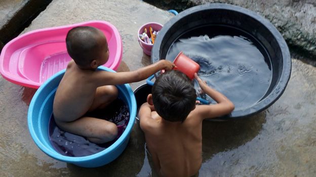 Anak-anak penderita HIV/Aids di rumah tampung di Solo.