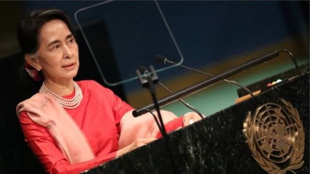 Aung San Suu Kyi, geçen yıl BM Genel Kurulu'nda konuşurken