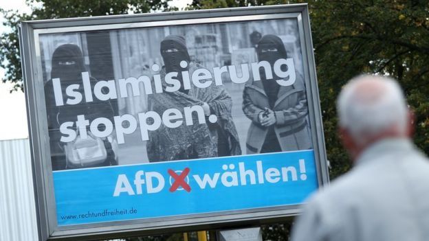 ملصق حزب البديل من اجل المانيا "اوقفوا الأسلمة"