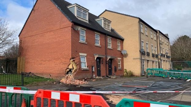 Boy, 14, admits crashing car into Derby house - BBC News