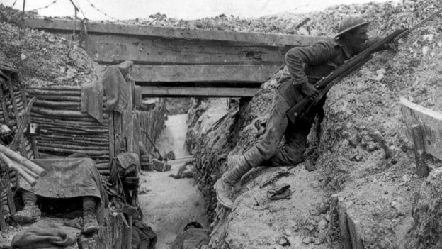 Trinchera británica durante la batalla del Somme Foto: Wiki Commons