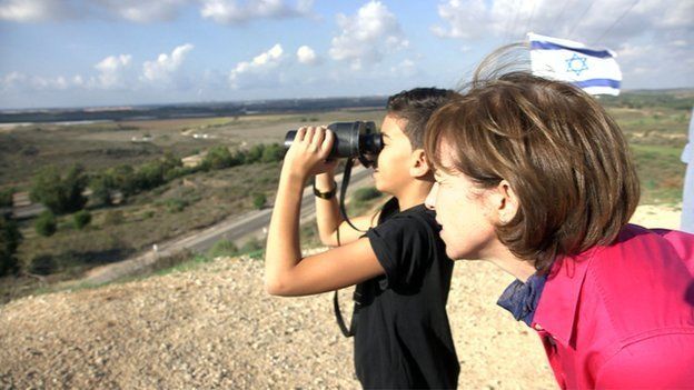 Lyse Doucet with 13-year-old Eilon who lives in Sderot in southern Israel