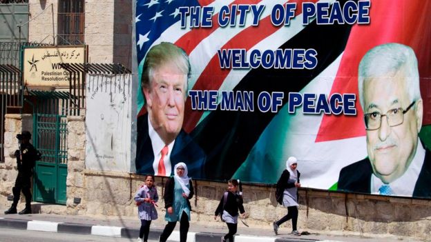 Picha za kumkaribisha Trump Bethlehem