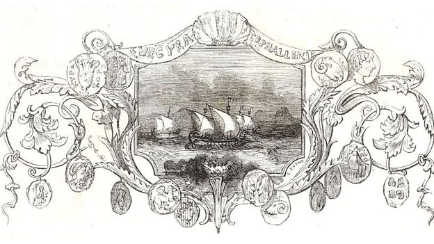 Dibujo de barco con nombre de Cefalonia