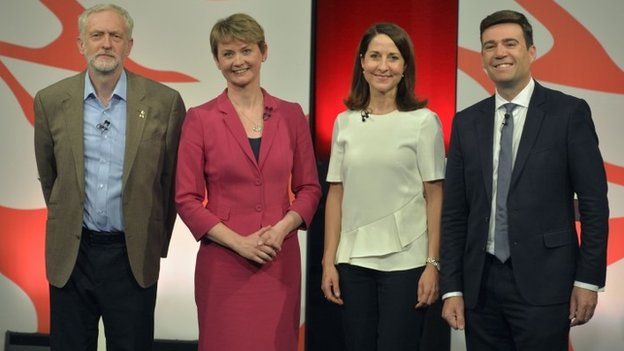 Jeremy Corbyn, Yvette Cooper, Liz Kendall and Andy Burnham