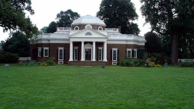 Monticello, la casa de Thomas Jefferson en Virginia, Estados Unidos.