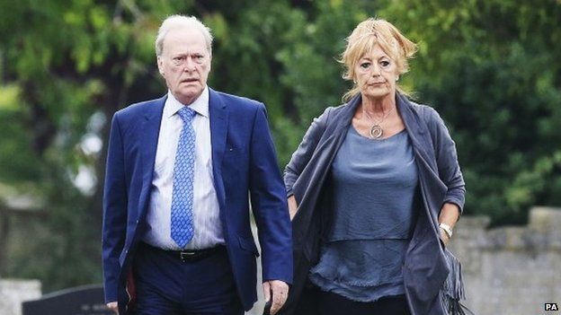 Dennis Waterman arrives at Reading Crematorium for the funeral George Cole