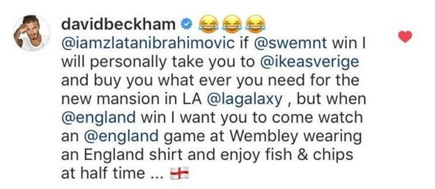 Manchester United and England winger David Beckham responded to Ibrahimovic.