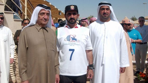 Sheikh Maktoum bin Rashid Al Maktoum (left) and Sheikh Mohammed bin Rashid Al Maktoum (centre)