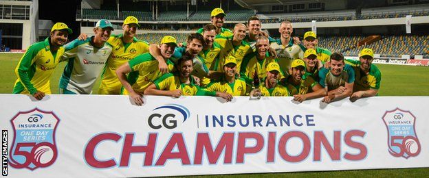 Australia with the ODI series trophy