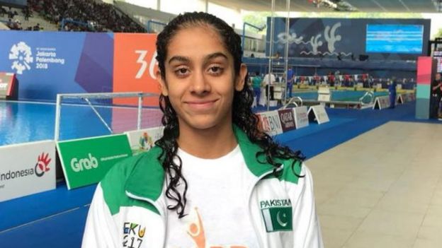 Misahel Hayat at a swimming gala