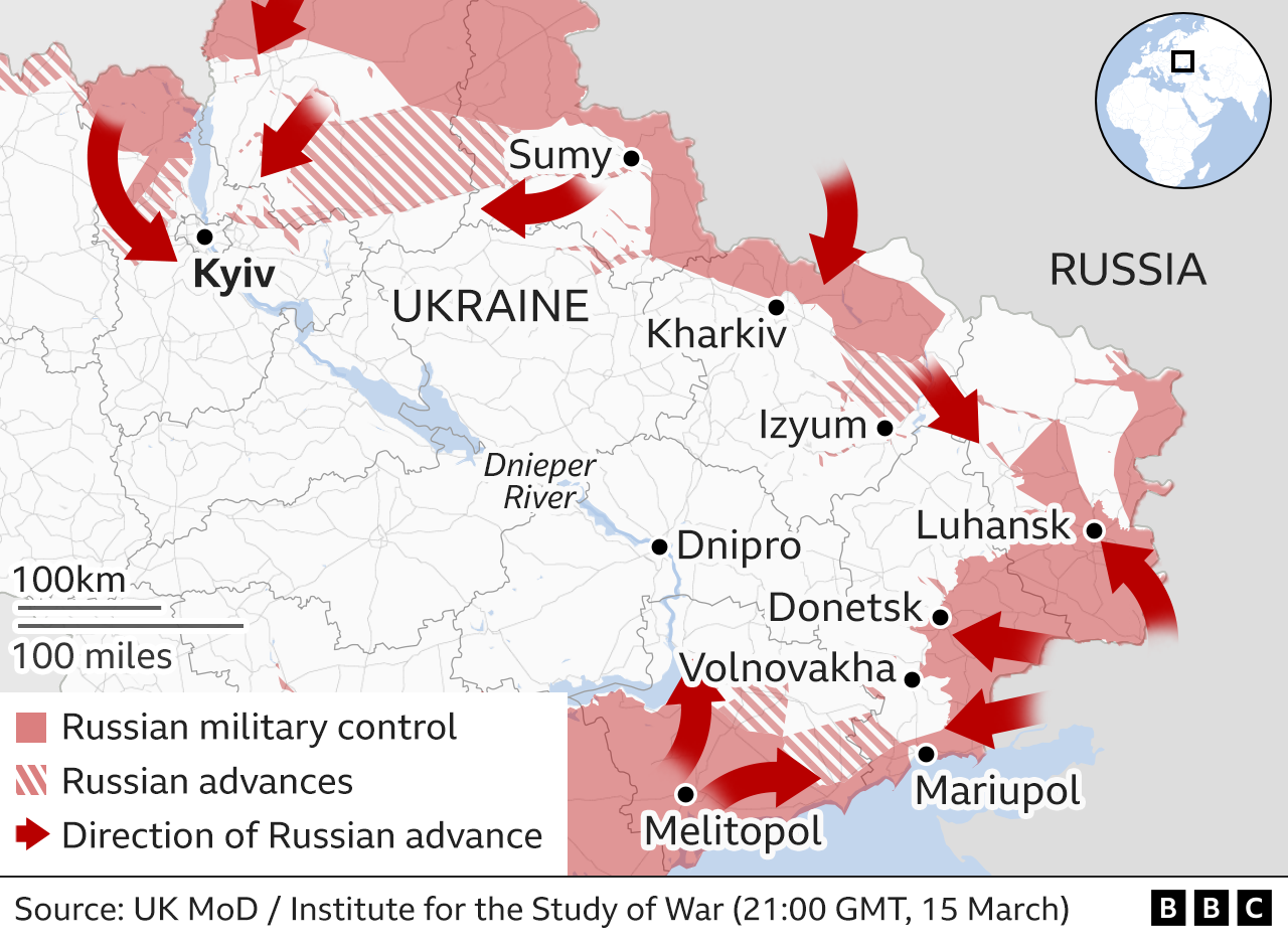 Карта продвижения русских войск на украине