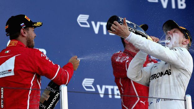Valtteri Bottas celebrates Russian Grand Prix victory