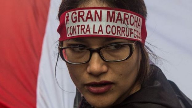 Manifestante en Perú