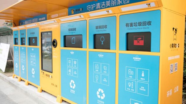 mÃ¡quina inteligente de clasificaciÃ³n y reciclaje de basura en Wuxi, provincia de Jiangsuel distrito de Binhu