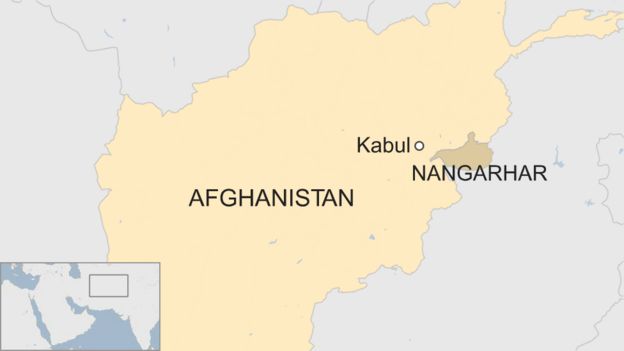 Afghanistan map showing Nangarhar