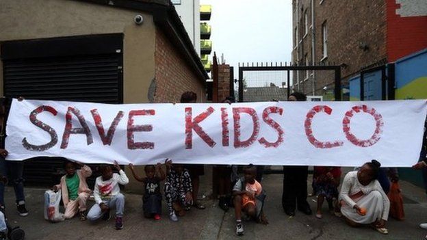 A protest about the closure of Kids Company