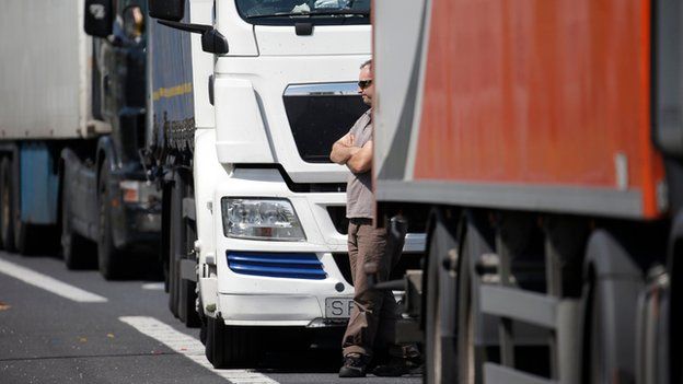 A lorry driver in Calais