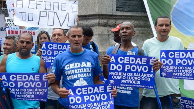 Protesto contra privatização da Cedae, no Rio