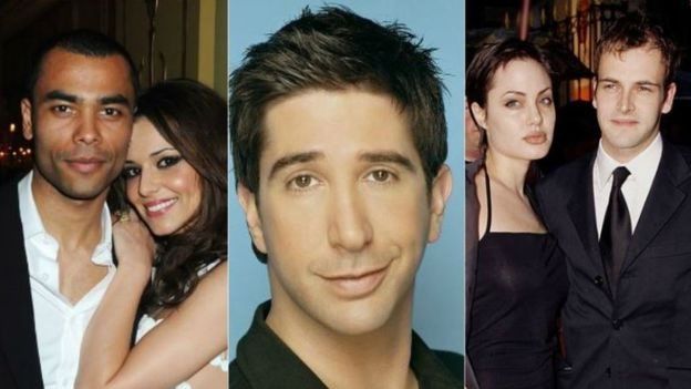 From left to right: Cheryl and Ashley Cole, Ross from Friends, Angelina Jolie and Johnny Lee Miller