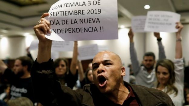 Protestas en la presentación del informe de la Cicig