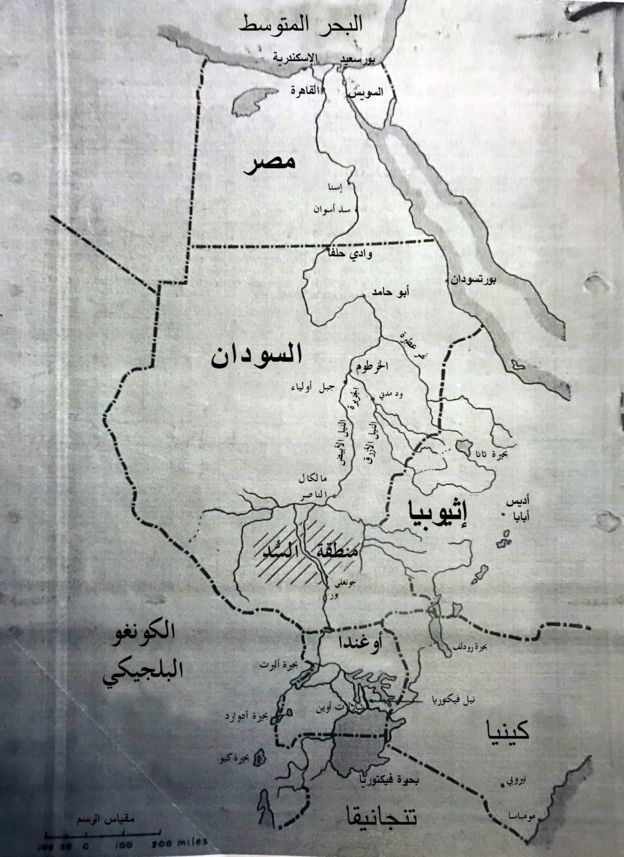 خريطة لخط سير نهر النيل