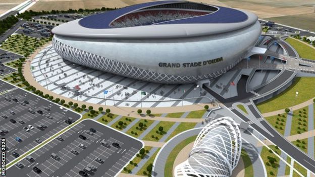 An illustration of the proposed Morocco 2026 World Cup stadium in Oujda