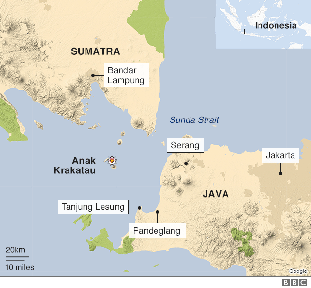 Image result for Indonesian Tsunami map 23 December 2018