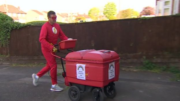 Russell Sanders delivering the mail as the Flash