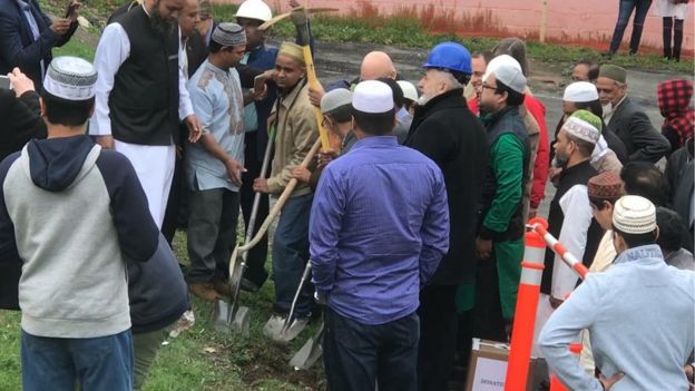 Ground-breaking ceremony at the Hudson Islamic Center