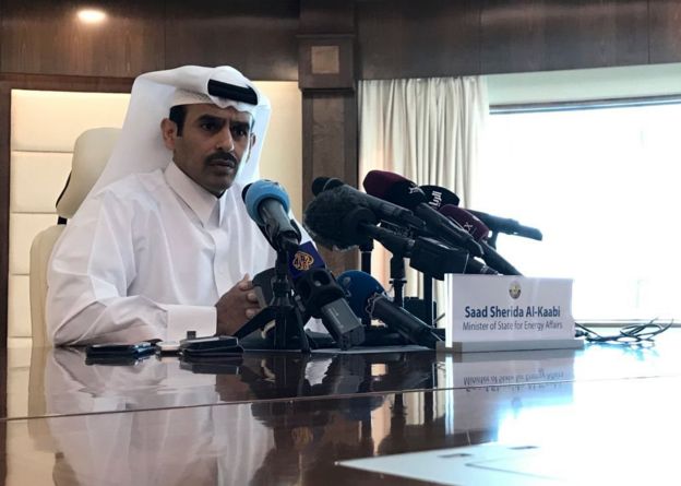 وزير الطاقة القطري سعد شريدة الكعبي، يعلن انسحاب قطر من منظمة الأوبك 3 ديسمبر/كانون الأول 2018.