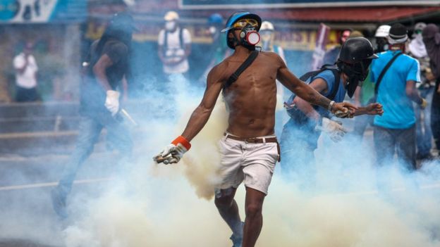 clashes between the protesters and the authorities.