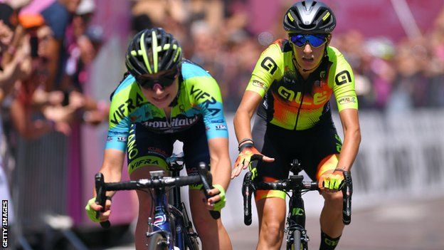 Letizia Borghesi beats Nadia Quagliotto during stage four of the 2019 Giro Rosa