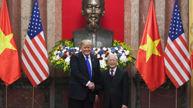 Ông Trump đã có buổi gặp với Chủ tịch nước, Tổng bí thư Nguyễn Phú Trọng sáng 27/2