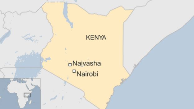 map of Kenya showing Naivasha