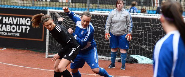 She Can Play and Dartford Royals compete during the Adult Females matches in London City