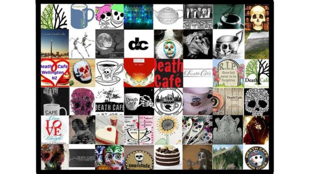 Collage de ilustraciones sobre los Cafés de la Muerte