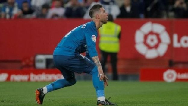 Sergio Ramos amejifunga bao mawili yote dhidi ya Sevilla