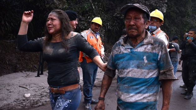 Víctimas de la erupción del volcán