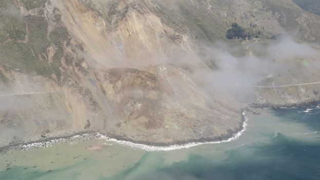 'One of a kind' landslide buries part of California's iconic coastal highway