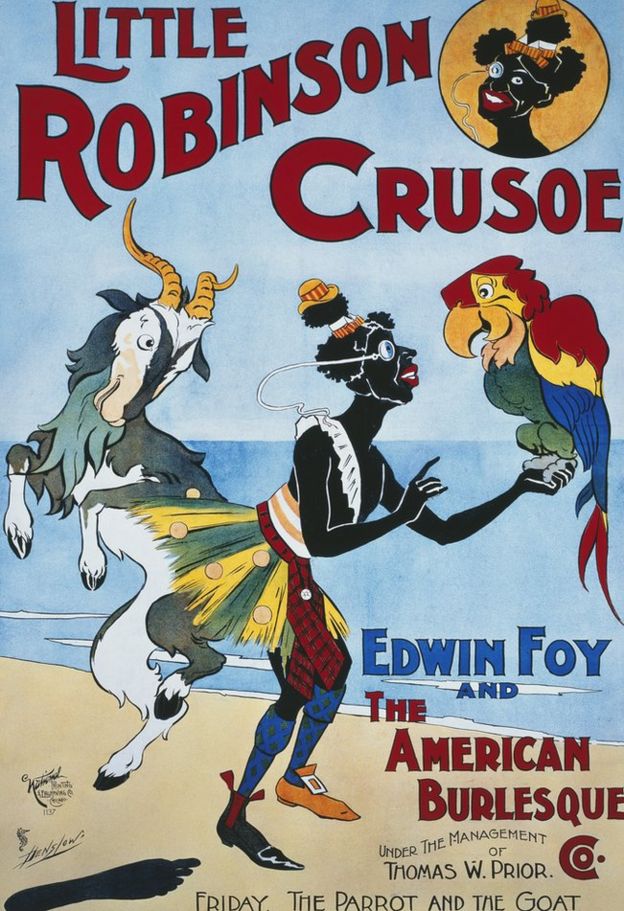 A poster for Edwin Foy's theatrical variety show "Little Robinson Crusoe", circa 1893.