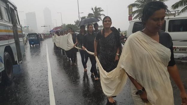 Women protest in Colombo