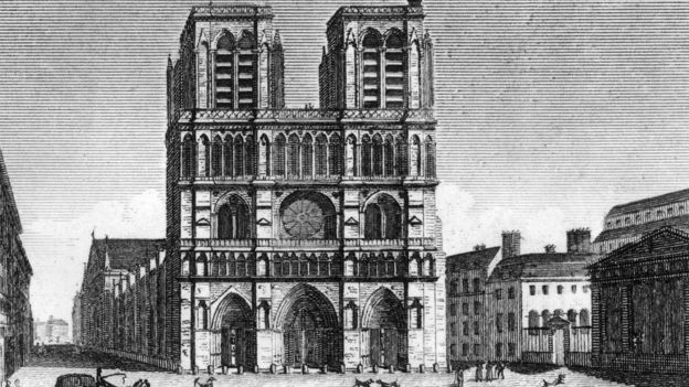 Ilustración de Notre Dame en 1822