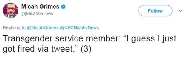 Tweet from NBC's Micah Grimes reads: 