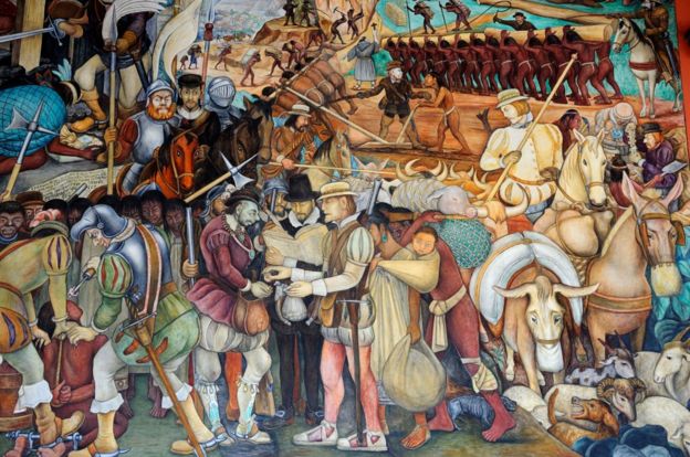 Un mural de la Ã©poca colonial de Diego Rivera